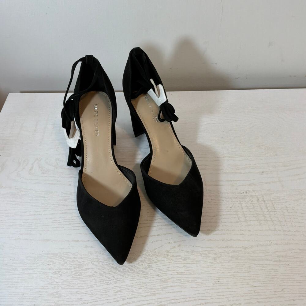 Marc Fisher Cerana Black Sude Pumps with Ankle Tie New without box 6.5
